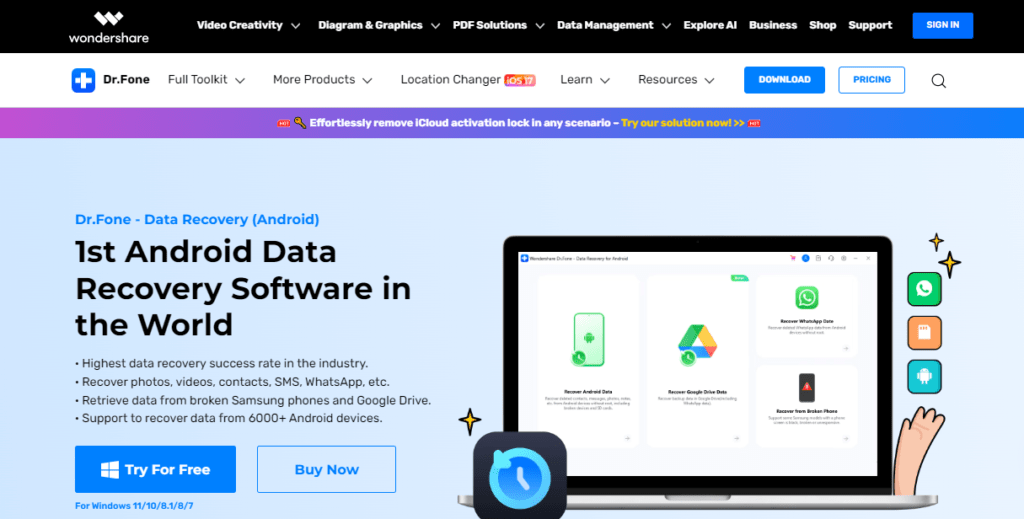 Wondershare Dr.Fone data recovery software