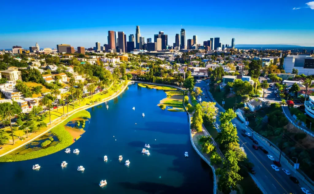 Los Angeles California USA with Cityscape Skyline background