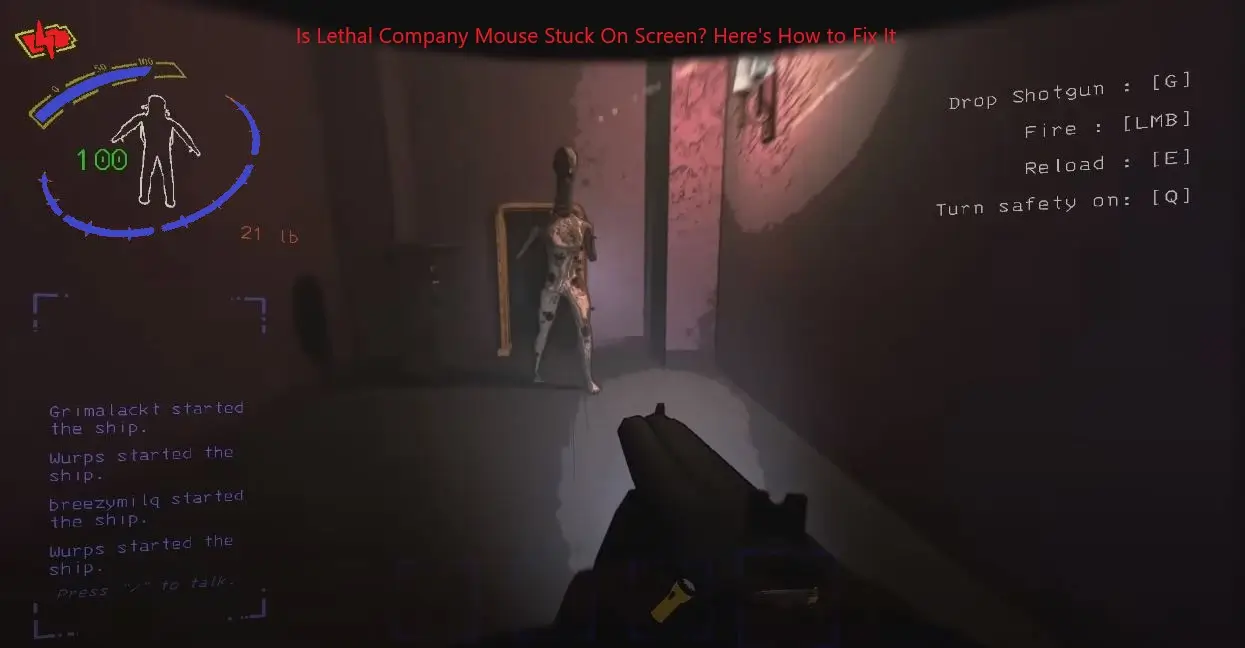 Lethal Company Mouse Stuck On Screen